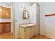 Bathroom with single vanity and shower/tub combo at 35935 Tanda Cir, Zephyrhills, FL 33541