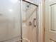 Shower stall with glass door at 35935 Tanda Cir, Zephyrhills, FL 33541