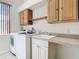 Laundry room with washer, dryer, and cabinets at 18065 Wing Ave, Port Charlotte, FL 33948