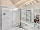 Clean bathroom with shower/tub combo and vanity at 7319 Eleanor Cir, Sarasota, FL 34243