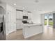 Bright kitchen with white cabinets, stainless steel appliances, and access to backyard at 164 Lazy Shore Dr, Nokomis, FL 34275