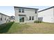 Home backyard with a sliding glass door and room to add a patio or seating area at 3910 Radiant Mountain Dr, Plant City, FL 33565