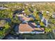 High angle view of the home's backyard and landscaping in a mature neighborhood at 11909 Mandevilla Ct, Tampa, FL 33626