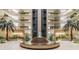 Interior of atrium featuring a water fountain, elevator, and lush greenery at 2413 Bayshore Blvd # 1404, Tampa, FL 33629