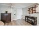 Bright hallway with dark brown accents and an access door at 2413 Bayshore Blvd # 1404, Tampa, FL 33629