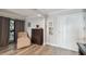 Bright hallway with dark brown accents and an access door at 2413 Bayshore Blvd # 1404, Tampa, FL 33629