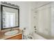 Clean bathroom with a tub, toilet and sink vanity at 612 Marion Hill Ln, Ruskin, FL 33570