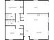 2-bedroom, 2-bathroom floor plan with a garage and living room at 736 Mac Crillus Rd, Largo, FL 33770
