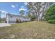 Back exterior view of the house, showing a large backyard at 11335 Pickford St, Spring Hill, FL 34609