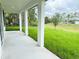 Covered patio overlooking green lawn and neighboring homes at 4683 Boston Ter, North Port, FL 34288