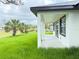 Covered back patio looking out over the large grassy lawn at 4683 Boston Ter, North Port, FL 34288