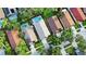 Bird's-eye view of charming neighborhood homes with pools at 6806 Silver Branch Ct, Tampa, FL 33625