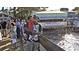 Gathering at a lakeside dock with Whiskey River bar in the background at 6728 Sea Ranch Dr, Hudson, FL 34667