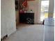 Unfinished interior showing a sliding glass door, a dresser and exposed walls at 6728 Sea Ranch Dr, Hudson, FL 34667