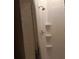 Clean shower stall with curtain and shelf at 6728 Sea Ranch Dr, Hudson, FL 34667