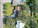 An overhead view showcasing a house and surrounding properties at 2809 49Th E St, Palmetto, FL 34221