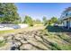 Spacious backyard with mature trees and a partial fence, offering privacy and room to roam at 6370 Conniewood Sq, New Port Richey, FL 34653