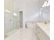 Elegant bathroom with double vanity, soaking tub, and walk-in shower at 1070 Signet Dr, Apollo Beach, FL 33572