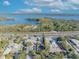 Wide aerial view showcasing the property's location and surroundings at 990 Sunrise Dr, Tarpon Springs, FL 34689