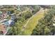 Scenic aerial view of a lush green golf course winding through a residential neighborhood with mature trees and ponds at 5277 Epping Ln, Zephyrhills, FL 33541