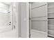Bathroom view showing tub shower with toilet, and a closet at 5277 Epping Ln, Zephyrhills, FL 33541