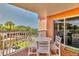 Enjoy ocean views from this private balcony with patio furniture at 18400 Gulf Blvd # 1206, Indian Shores, FL 33785