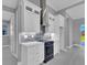 White kitchen with sleek black appliances and plenty of counter space at 243 Rotonda S Blvd, Rotonda West, FL 33947