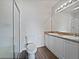 Clean and well-lit bathroom featuring a shower, single vanity, and modern fixtures at 2061 Willow Hammock Cir # 107, Punta Gorda, FL 33983
