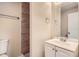 Clean bathroom with a shower, vanity, and updated fixtures at 11615 Meadow Dr, Port Richey, FL 34668