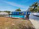 Blue pool with fenced backyard and home view at 4430 Huntington Ne St, St Petersburg, FL 33703