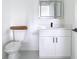 Bathroom featuring a toilet, single sink vanity, and white walls at 16760 Acapulco Rd, Punta Gorda, FL 33955