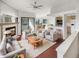Bright living room with fireplace and comfortable seating at 2364 Hanover Dr, Dunedin, FL 34698