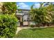 Tropical backyard with pool and screened enclosure at 12211 Streambed Dr, Riverview, FL 33579
