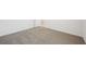 An empty bedroom has gray carpet with white trim and walls at 31629 Malbec Dr, Brooksville, FL 34602