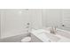 Bathroom featuring a bathtub and single sink at 466 Sun Chaser Dr, Nokomis, FL 34275