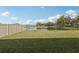 Backyard with a beautiful lake view, a green lawn and privacy fence, ideal for relaxation at 2318 E Newsome Rd, Plant City, FL 33565