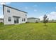 Expansive backyard featuring lush green lawn, perfect for outdoor activities and relaxation, complemented by a modern home design at 1868 Brekey Way, Zephyrhills, FL 33541