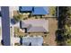 This aerial view shows the roof and landscaping of this single Gathering home at 5320 Aqua Breeze Dr, Bradenton, FL 34208
