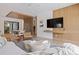 Open-concept living room with hardwood floors and modern design at 415 N Bay Blvd, Anna Maria, FL 34216