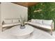 Stylish outdoor seating area with modern furniture and vertical garden at 415 N Bay Blvd, Anna Maria, FL 34216