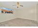 Bright bedroom features plush carpeting, a ceiling fan, and a window letting in natural light at 6320 Newtown Cir # 20B1, Tampa, FL 33615