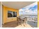 Bright balcony featuring a table with seating and marina views at 606 Riviera Dunes Way # 604, Palmetto, FL 34221