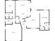 Detailed floor plan featuring the primary bedroom, living room, kitchen, dining area, bathroom, laundry, and garage at 8379 Begonia St, Spring Hill, FL 34608