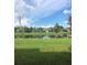 Scenic backyard featuring a tranquil lake view and lush green grass at 7037 Towering Spruce Dr, Riverview, FL 33578