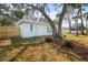 Exterior shot showing the backyard with mature trees, green grass, and a partial fence at 530 Foxglove Rd, Venice, FL 34293