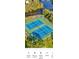 Aerial view of two blue tennis courts by a lake surrounded by lush trees, offering a serene recreational amenity at 12209 Putter Green Ct, New Port Richey, FL 34654