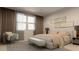 Inviting main bedroom features neutral tones, comfortable seating, and ample natural light at 15897 Melport Cir, Port Charlotte, FL 33981