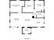 Detailed floor plan showcasing the layout of the living room, bedrooms, kitchen, and utility area at 3408 Phillips St, Tampa, FL 33619