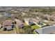 Aerial view of a neighborhood showcasing homes with well-maintained yards and mature trees at 15107 Searobbin Dr, Lakewood Ranch, FL 34202