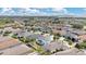 Panoramic view showcasing a neighborhood surrounded by lush greenery, serene lakes, and residences creating a harmonious blend of nature and community at 7108 Harvest Glen Ln, Riverview, FL 33578
